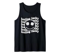 Feeling Lucky Happy Face Shamrock St Patricks Day Tank Top