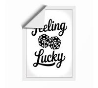 Feeling Lucky Typography Unframed Wall Art Print A3 (42×29.7cm), Wall Decor for Living Room, Bedroom, Office & Home, Art Gift