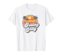 Feeling Salty Funny Retro Beach Sunset Pun 70s Vintage Graph T-Shirt