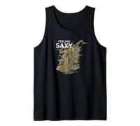 Feeling Saxy Funny Saxophone Jazz Musician in Retro Tank Top