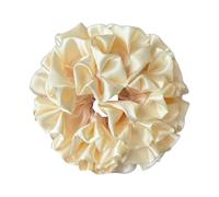 Feeling Scrunchies Flower Unique Ribbon Hair Tie, Apricot S | Silk Feeling Flower Ribbon Hair Tie for Girl Princess Scrunchies French Ponytail Holder Unique Color