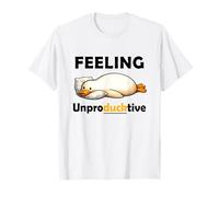 Feeling Unproductive Funny Lazy Duck Meme Morning Coworker T-Shirt