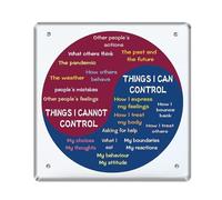 Feeling Wheel Acrylic Sign with Emotion Graphics, Mental Health Decoration, Social Work Therapy Tool, Visual Aid for School Counselor's Office, A