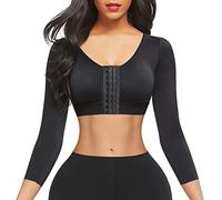 FeelinGirl Arm Shaper for Women Post Surgery Arm Lipo Compression Sleeves Slimming Arm Front Closure Shapewear Bra (Black 3XL)