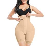 FeelinGirl Body Shaper Womens Tummy Control Open Bust High Waisted Bodysuits with Zipper Thigh Slimmers Skin XS