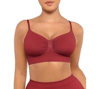 FeelinGirl Bralettes for Women Seamless Everyday Bras Purplish Red XXL