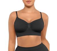 FeelinGirl Bras for Women Seamless Bra Comfort Bras Wire Free Plus Size Minimiser Bra Adjustable Straps Black