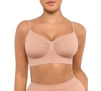 FeelinGirl Bras for Women Seamless Bra Comfort Bras Wire Free Plus Size Minimiser Bra Adjustable Straps Nude
