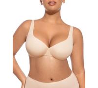 FeelinGirl Bras for Women's Plus Size Full Coverage Non-Padded Underwire Seamless Comfort Everyday,38DD Skin