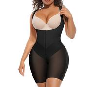 FeelinGirl Fajas Colombianas Moldeadoras Butt Lifting Shapewear Tummy Control Postpartum Faja Body Shaper with Zipper Crotch, Black XXL