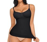 FeelinGirl Seamless Compression Vest Tops Women Shapewear Cami Tummy Control Built in Bra with Adjustable Straps Black XXL