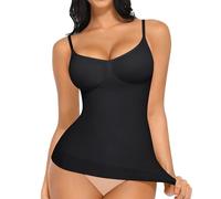 FeelinGirl Seamless Compression Vest Tops Women Shapewear Cami Tummy Control with Adjustable Straps Black XXL