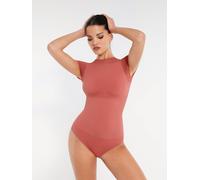 Feelingirl Seamless Ultra-Soft High-Elastic Crew Neck Top Hip-hugging Traceless Bodysuit for Women M/L Red, Couple Gift Perfect Gift