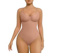 FeelinGirl Shapewear Tummy Control Bodysuits for Women Seamless Body Sculpting Shaper Thong Shapewear Light coffee XS-S