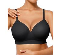 FeelinGirl Wireless Supportive Bras for Women Seamless Comfort Full Coverage Everyday Bralettes,XXL Black