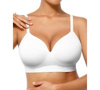 FeelinGirl Wireless Supportive Bras for Women Seamless Comfort Full Coverage Everyday Bralettes,XXL White