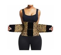 FeelinGirl Women Neoprene Workout Waist Trainer Corset Cincher Trimmer Belt Slimming Workout Postnatal Body Shaper Leopard XXL