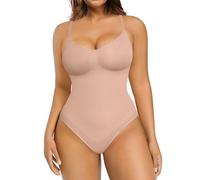 FeelinGirl Women's Shaping Bodysuits Butt Lifter Tummy Control Full Body Shaper Tummy Control Shapewear Seamless Adjustable Shoulder Straps (Beige XL/XXL)