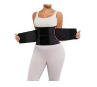 FeelinGirl Workout Waist Trainer Corset Slimming Neoprene Sauna Perspiring Vest Workout Postnatal Body Shaper for Women Rose Red M