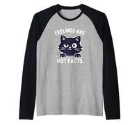 Feelings are Not Facts Cat Lover Therapist Coping Skills Raglan Baseball Tee