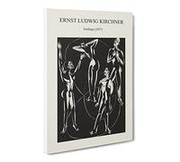 Feelings By Ernst Ludwig Kirchner Exhibition Museum Painting Canvas Wall Art Print Ready to Hang, Framed Picture for Living Room Bedroom Home Office Décor, 24x16 Inch (60x40 cm)