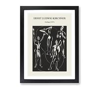 Feelings By Ernst Ludwig Kirchner Exhibition Museum Painting Framed Wall Art Print, Ready to Hang Picture for Living Room Bedroom Home Office Décor, Black A4 (34 x 25 cm)