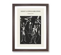 Feelings By Ernst Ludwig Kirchner Exhibition Museum Painting Framed Wall Art Print, Ready to Hang Picture for Living Room Bedroom Home Office Décor, Walnut A3 (34 x 46 cm)