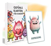 Feelings Cards, Emotion Cards for Children, 32 PCS Flash Cards, Mindfulness Card for Learning Feelings for Visual Stimulation and Brain, Verbal Aid Flash Card for Reading and Spelling(Card A)
