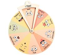 Feelings Chart - Wooden Feelings Wheel Emotion Chart,Interactive Mental Health Communication Tool For Kids Adults, Sensory Behaviour Charts School Counselors Teachers, Decorative Wellbeing Gift
