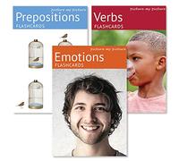 Feelings & Emotions, Prepositions & Verbs Flash Card Pack | 120 Language Photo Cards | Vocabulary Builder | Speech Therapy & Autism Learning Materials | ESL Teaching Materials