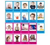 Feelings Flash Cards, Early Learning First English Emotion Word Cards, ABA Therapy Materials, for Home school ESL Teaching Materials, Teacher/Autism Therapists Tools