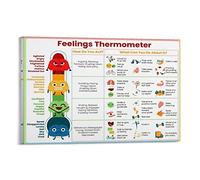 Feelings Thermometer Chart With Coping Skills - Emotions Poster Kids Teens - Mental Health Behavior Poster Print Decorative Painting Canvas Wall Art Living Room Posters Bedroom Painting 12x18inch(30x4