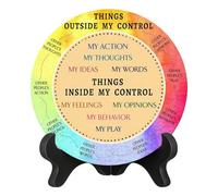 Feelings Wheel Chart - 20cm Wooden Emotion Display Stand Decor Tool | Mental Health Consciousness Panel for Study Bedroom Personal growth, elegant appearance and co