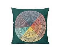 Feelings Wheel Chart Therapy Circle of Emotions Home Bedroom Cushion Pillow Covers Sofa Couch Decorative Square Throw Pillow Case 18x18 In