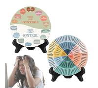 Feelings Wheel Display - Wooden Emotions Chart, Double-Sided Mental Health Poster with Stand, Interactive Desk Décor for Exploring Moods, Self-Awareness, and Emotional Regulation at Home