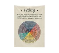 Feelings Wheel Emotions Chart Blanket Mental Health Blanket 40"x50" Cozy Fluffy Flannel Throw Blankets for Therapy Counseling Office Classroom Home Couch Bed Sofa Decor,Therapist Counselor Gift