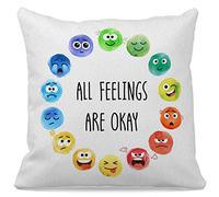 Feelings Wheel Pillow,Feelings Pillow,Pillow Covers 18x18, Emotion Wheel Pillow,Classroom Pillow Covers,Mental Health Pillow,School Counselor Office Decor