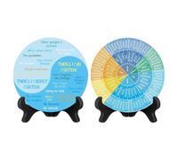 Feelings Wheel - Wooden Pie Chart Set with Stand, Office Board Decoration Piece, Visual Aid, Engaging Support Guide for Students | Tablea