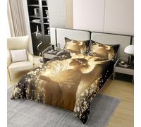 feelingyou Angel Princess Girls Bedding Set Single Size 100% Cotton, Palace Floral Vintage Dreamy Duvet Cover Set，Ancient Tale Noble Quilt Cover,Black Golden,1 Pillowcase(No Comforter)