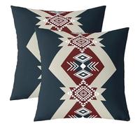 feelingyou Aztec Country Kids Throw Pillow Cover,Ethnic Country Double Sides Pillow Case,Native Retro Geometric Tribal Home Decor,Black Bed Couch Sofa Cushion Cover,2 Pack 16"x16"