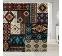 feelingyou Aztec Fall Rustic Shower Curtain 72" W x 78" L Southwestern American Native Bathroom Curtains for Kids Teens Adults Bear Deer Farmhouse Decor Waterproof Bath Curtain with 12 Hooks