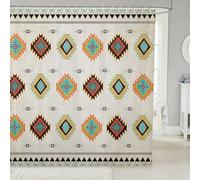 feelingyou Aztec Geometric Shower Curtain 72" W x 72" L Southwestern Native American Bathroom Curtains for Kids Teens Adults Tribal Navajo Boho Waterproof Bath Curtain with 12 Hooks