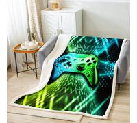 feelingyou Blue Green Gamepad Throw Blanket Video Games Fleece Blanket Blue Green Gamepad Controller Bed Blanket for Couch or Bed Gaming Blanket Soft Warm for Kids Adults Women Gift(40x50 Inches)