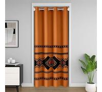 feelingyou Burnt Orange Door Curtain for Doorways,Farmhouse Western Closet Curtains for Bedroom Closet Doors,Boho Ethnic Geometry Room Darkening Blackout Curtains 1 Panel,42" W X 80" L
