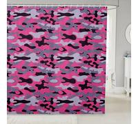 feelingyou Camouflage Shower Curtains,Pink Purple Gradient Bathroom Curtain for Kids Teens Adults,Colorful Camouflage Print Waterproof Bath Curtains with 12 Hooks for Bathtub,72" W x 72" L