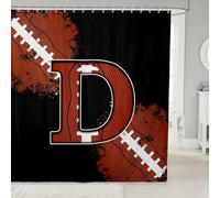 feelingyou Chic Fashion Initial D Waterproof Shower Curtains,Football Sports Games Competition Shower Curtain,Boy Rugby Modern Bathroom Accessories,Machine Washable,72" X 78"