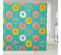 feelingyou Cute Doughnut Shower Curtain Sweet Donuts Fabric Shower Curtains for Bathroom Delicious Dessert Waterproof Fabric Modern Art Bath Curtain with 12 Hooks,72" W x 72" L