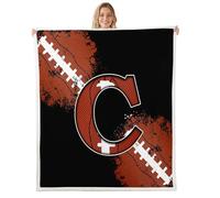 feelingyou Football Sports Games Competition Fleece Blanket,Chic Fashion Initial C Throw Blanket for Sofa Adults,Boys Rugby Soft Blankets Bed Couch,Queen (90 x 90 Inches)