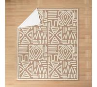 feelingyou Geometric Graffiti Kids Flannel Blanket,Abstract Stripe Line Patchwork Bed Blanket,Modern Artwork Simple Girls Boys Sofa Decor,Chic Beige Fuzzy Blanket,Baby Size (30 x 39 Inches)