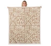 feelingyou Geometric Graffiti Kids Throw Blanket,Abstract Stripe Line Patchwork Bed Blanket,Modern Artwork Simple Girls Boys Sofa Decor,Chic Beige Fuzzy Blanket,Baby Size (30 x 39 Inches)